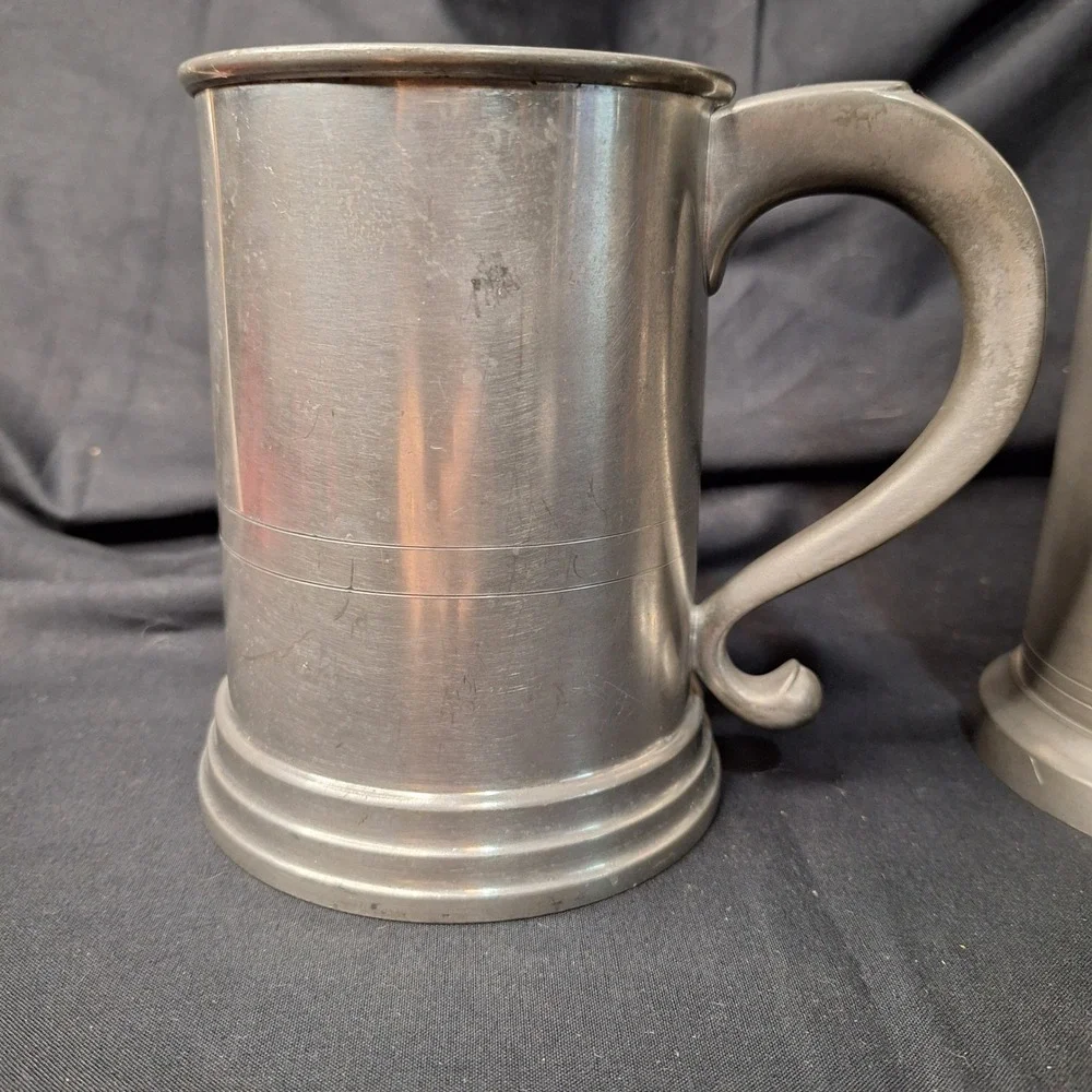 Royal‎ Holland KMD Daalderop Pewter Pitcher & Woodbury Pewterers Beer Stein Set